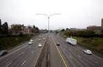 A highway with cars driving.