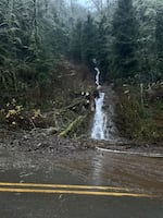 Heavy rainfall caused a landslide and closure of southbound U.S. 101 between Neskowin and Lincoln City, seen in this photo posted by Oregon Department of Transportation on Dec. 9, 2025.