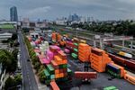 Containers are piled upon a cargo terminal in Frankfurt, Germany, on Sept. 9, 2025.