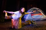 In this May 2025 "Precipice" production photo provided by Third Rail Repertory Theatre, actor Damaris Webb is featured.