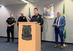 Portland Police Bureau Assistant Chief Franz Schoening addresses reporters at a press conference on Oct. 2, 2026. A Benson Polytechnic High School student faces multiple charges, including domestic terrorism, for an alleged chemical attack at school.