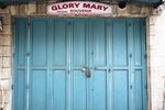 A shuttered souvenir shop in the center of Bethlehem in the occupied West Bank.