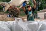 Otis Johnson processes freshly caught salmon at a roadside fish stand last August. Johnson, who grew up on the Warm Springs Reservation, said fishing reminds him of his mother’s tribal traditions and it “keeps me out of trouble. The fish keeps me in a good way and they take care of me. They're very sacred.”
