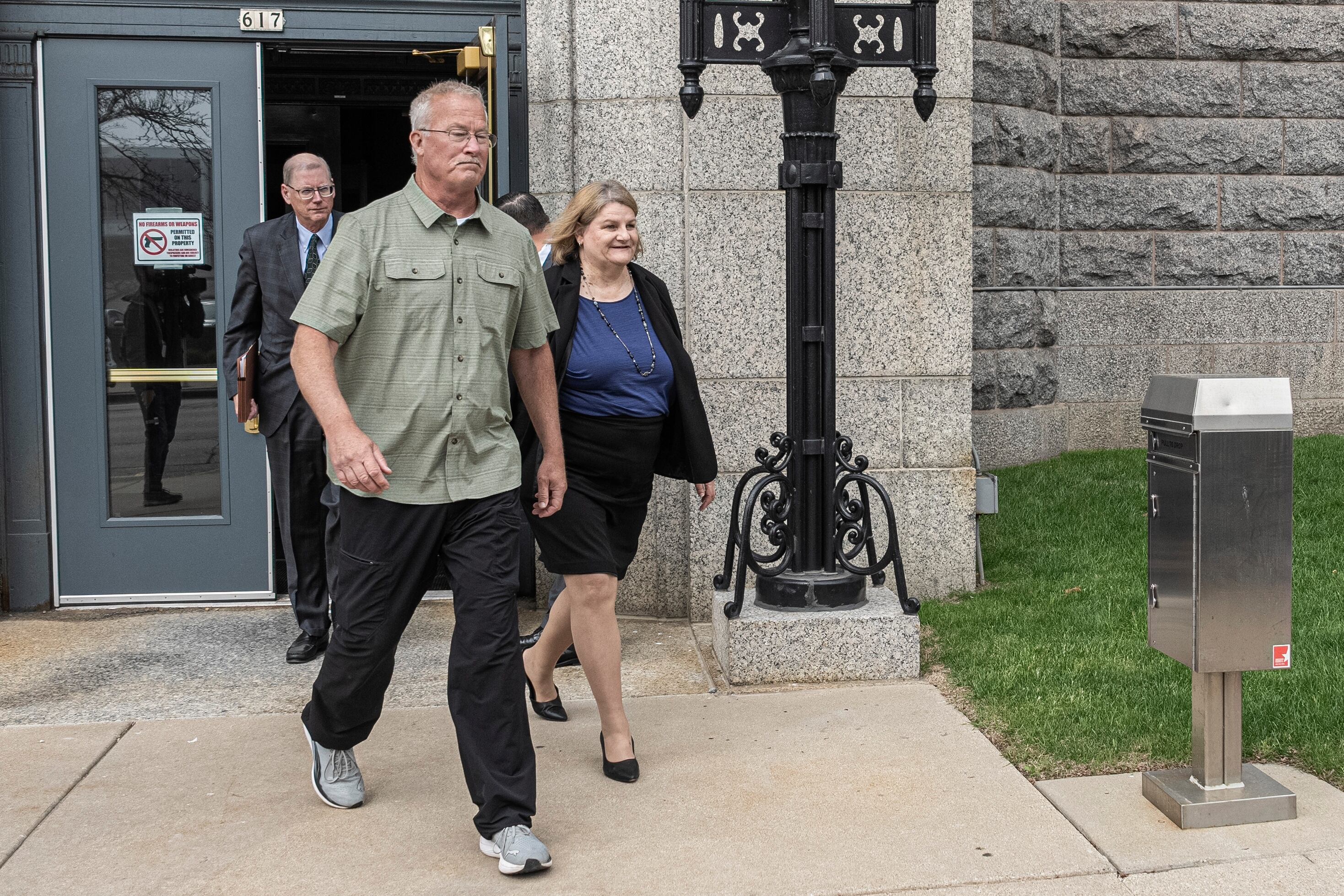 Milwaukee County Circuit Judge Hannah Dugan leaves the federal courthouse after a hearing Thursday in Milwaukee.