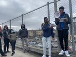 Aki Franklin reading his poem "Picture Me Thriving" on the In Our Shoes walking tour of Lents in Southeast Portland on Feb. 5, 2022.