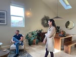 Project Circle co-founders Chris Mitcham, left, and Tracy Kim Townsend discuss Oregon's laws around access to psilocybin in their Portland, Ore., facility on Oct. 23, 2024.