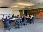 U.S. Rep. Suzanne Bonamici, D-Ore., (at right, in peach jacket) hosted a roundtable with college students and employees Aug. 19, 2022, to discuss abortion rights and proposed changes to Title IX.