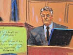 Lawyer Keith Davidson, who represented former Playboy model Karen McDougal, testified during Trump's criminal trial on charges that he falsified business records in Manhattan state court in New York City, U.S. April 30 in this courtroom sketch.