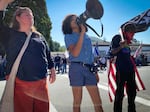 Kayla Wade (center) helped organize a cookout to support racial equity in Rogue River. But after much pushback, she and other organizers with the Southern Oregon Coalition for Racial Equity instead protested in front of city hall.