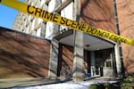 Crime scene tape outside of the Barus and Holley building on the campus of Brown University on Dec. 16. 