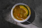A plate of food at Saturday's "sancocho comunitario" event.