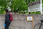 A Harriet Tubman Middle School eighth grader outside the North Portland school, May 13, 2022. Teachers and parents at Tubman want the district held accountable: for not providing a foundation for Tubman, and for not funding needed staff.