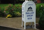 Ballot box at Benton County Courthouse in Corvallis