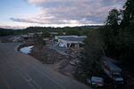 Flood damage in the aftermath of Hurricane Helene is seen on Sunday in Asheville, N.C.