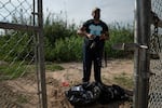 Venezuelan migrant José Albornoz, 40, shortly after crossing the Rio Grande near Eagle Pass, Texas in September.