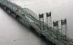 A file photo shows the Interstate 5 bridge spanning the Columbia River between Oregon and Washington states, between Portland, Ore., and Vancouver, Wash. 