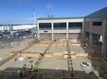 Construction on the expansion of Concourse A at the Eugene Airport in Eugene, Ore., on July 7, 2026
