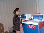 Katherine G. Johnson at Work at NASA's Langley Research Center in 1980.