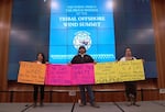 Members of the Yurok Tribe at an offshore wind summit the Tribe hosted in early February 2024. The Tribe recently came out opposed to federal offshore wind projects.
