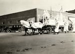 A group of KKK members parades down the streets of Grants Pass, Ore., in the 1920s. The KKK had a strong presence across the state in the early 1900s, with Oregon Klan leaders claiming 35,000 active members in 1923.