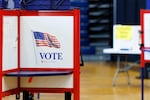 Voting booths in Bangor, Maine