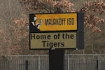 A sign for the Malakoff Independent School District is displayed in Malakoff, Texas, on Friday, Feb. 13, 2026.