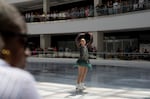 Stephanie Winningham performs on the last day of the Lloyd Center. "I can walk in here feeling down and there’s all these kids excited to see me and it flips my whole mood," said Winningham, who has been skating at the Lloyd Center for two and a half years.