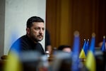 President of Ukraine Volodymyr Zelenskyy attends the parliament session in Kyiv, Ukraine on July 17.