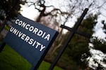 A cross sits the lawn outside Concordia University in Portland, Ore., Saturday, Feb. 22, 2020. The university, overseen by the Lutheran Church-Missouri Synod, at the start of the year abruptly announced it would close in spring.