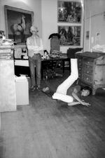 Andy Warhol watches breakdancing for the first time in his studio at 860 Broadway, New York City, 1982
