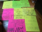 Roseway Heights Middle School students made signs for a walkout Tuesday, Nov. 2, protesting the school's lack of action around sexual harassment allegations.