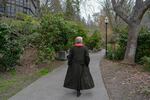 Former Ashland Mayor Cathy Shaw, shown walking in Lithia Park, April 2023, said her conversations with the parks director and the commissioners have always been respectful.