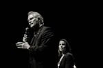 Former Oregon Gov. John Kitzhaber and First Lady Cylvia Hayes on-stage at the Tower Theatre in Bend.