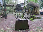 "Death of a Poet", Lee Kelly, 1993, welded steel. Kelly created this in memory of the writer Frank O'Hara, who died when struck by a jeep on a Fire Island beach in 1966.