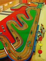"Racing," acrylic on canvas