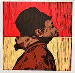 Monk Inspired 12" Woodcut Print by Artist Jeremy Okai Davis.