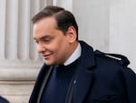 George Santos leaves the Capitol after being expelled from the House of Representatives in Washington on Dec. 1, 2023.