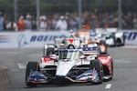 Rinus VeeKay, driver of the #76 Juncos Hollinger Racing Chevrolet drives in the NTT INDYCAR Series.