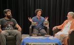 From left, Elderberry Wisdom Farm urban forest coordinator David Mora-Flores, intern and show host Joaquin Ocana and founder Rose High Bear discuss the latest operations of the farm and how traditional ecological knowledge can benefit the environment.