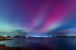 Northern lights are seen over the Baltic Sea close to Kiel, northern Germany, on Oct. 10.