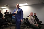 Deschutes County District Attorney John Hummel presents the findings of an OSP investigation at the Deschutes County District Attorney's Office on Dec. 7, 2018.