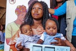 Noah Ngah (left) was the first baby to receive the malaria vaccine on Jan. 22 in Cameroon. His twin sister, Judith Ndzie, is by his side. The mosquito-borne disease kills more than 600,000 people a year, mainly in Africa, according to the World Health Organization.