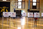 LANSING MICHIGAN - AUGUST 4: Voters go to the polls to cast their ballots in the Michigan Primary election on August 4, 2026 in Lansing Michigan. Michigan has a nationally watched U.S. Senate primary where U.S. Rep Haley Stevens (D-MI) is competing against Abdul El-Sayed to decide who will run against former Republican U.S. Rep. Mike Rogers for Michigan's open U.S. Senate seat.