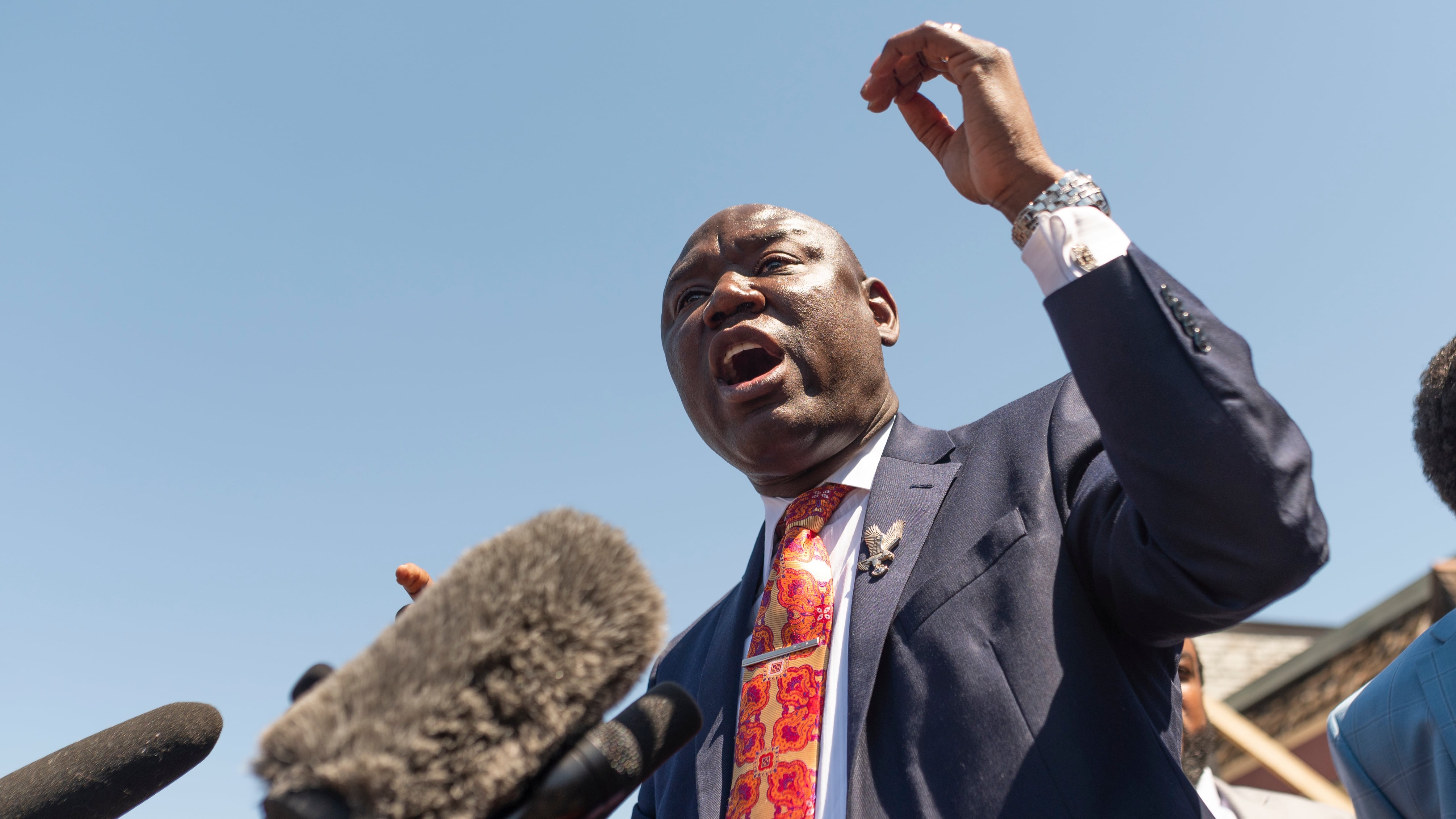 Attorney Ben Crump speaks during a press conference at the site where George Floyd was killed in Minneapolis. Crump has represented numerous families of people killed by police.