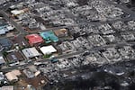 August 10: Homes and buildings burned to the ground in Lahaina in the aftermath of wildfires.