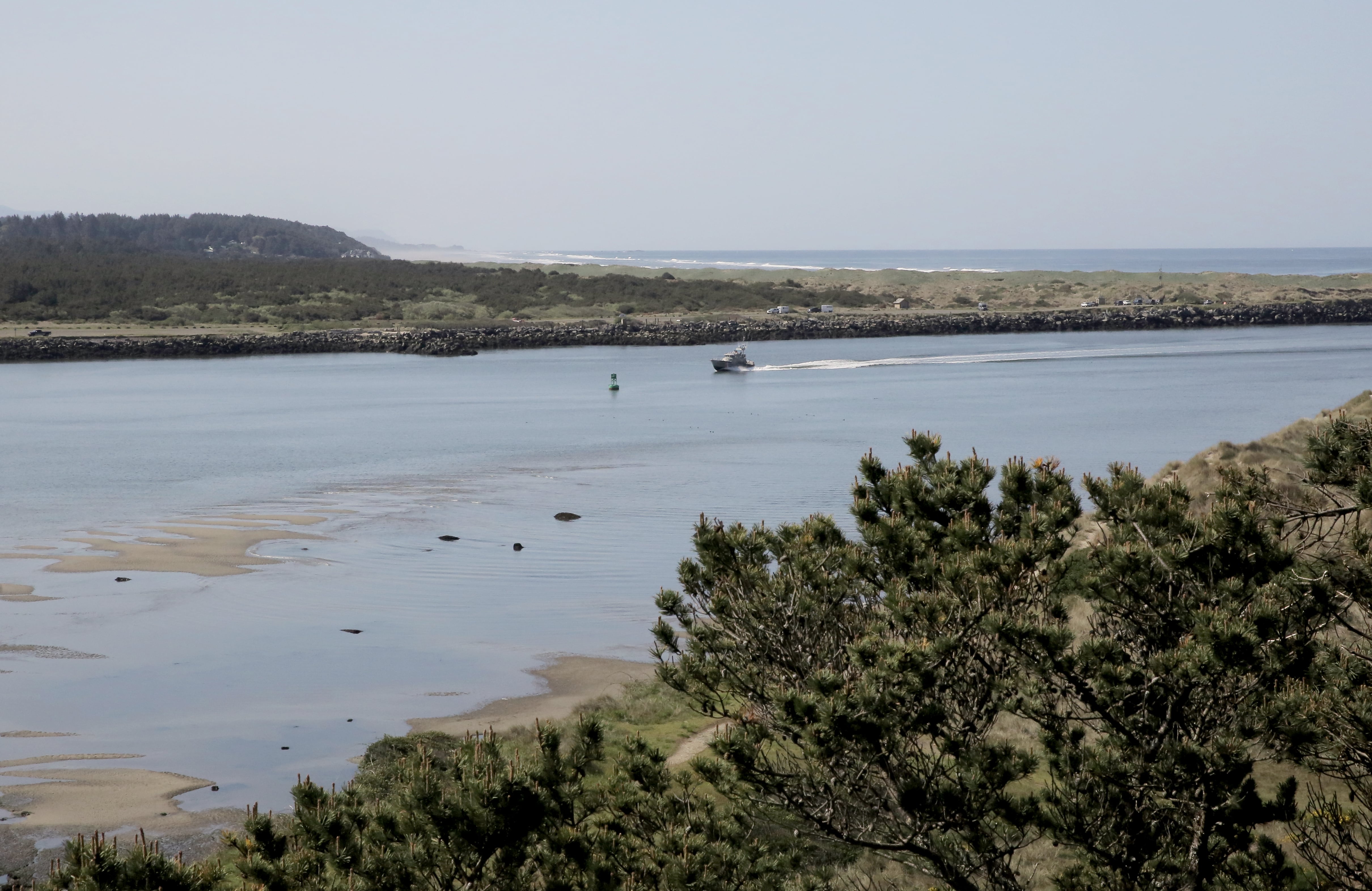 The Yaquina Bay Lighthouse has sweeping views of the channel into Newport harbor and the ocean.