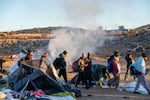 U.S. Customs and Border Protection has corralled would-be asylum seekers into what locals are calling open-air detention camps (OADs) in and around Jacumba, Calif. Above, migrants appear inside one of the camps on Jan. 12.