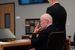 David Farley's defense attorney, Stephen Houze, attends Farley's arraignment at the Clackamas County Courthouse on Oct. 10, 2025.
