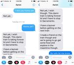 Text messages between Aaron Salazar and his grandmother the morning of May 15, 2018. His body was found later that morning.