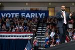Patel takes the stage during a campaign rally for Trump on Oct. 13, 2024 in Prescott Valley, Ariz.